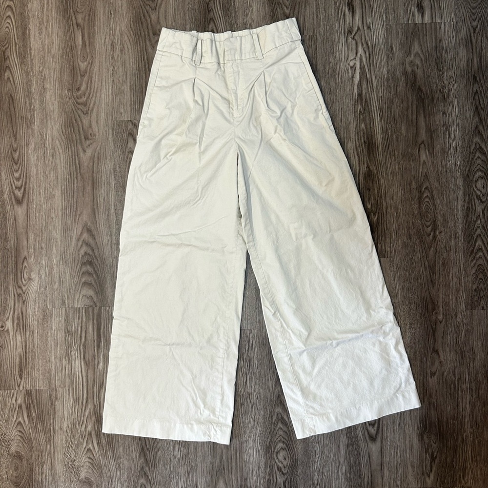 Banana Republic cream High-Waisted Wide-Leg Pants